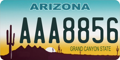 AZ license plate AAA8856