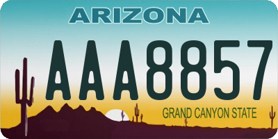 AZ license plate AAA8857