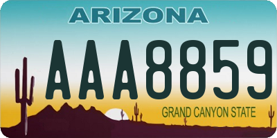 AZ license plate AAA8859