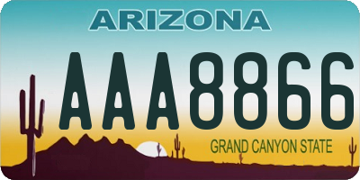 AZ license plate AAA8866