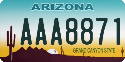 AZ license plate AAA8871