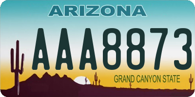 AZ license plate AAA8873