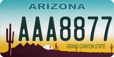 AZ license plate AAA8877