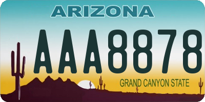 AZ license plate AAA8878