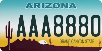 AZ license plate AAA8880