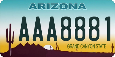 AZ license plate AAA8881