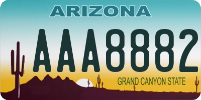AZ license plate AAA8882