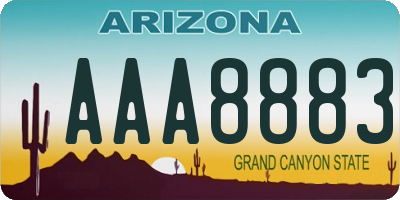 AZ license plate AAA8883