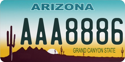 AZ license plate AAA8886