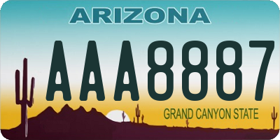 AZ license plate AAA8887