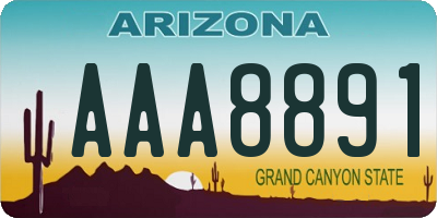 AZ license plate AAA8891