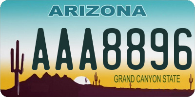 AZ license plate AAA8896