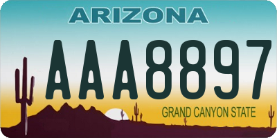 AZ license plate AAA8897