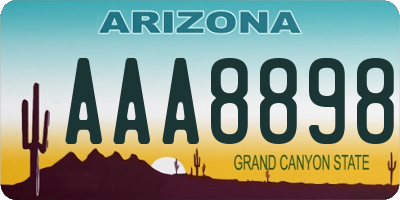 AZ license plate AAA8898