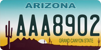 AZ license plate AAA8902