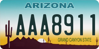 AZ license plate AAA8911