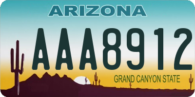 AZ license plate AAA8912