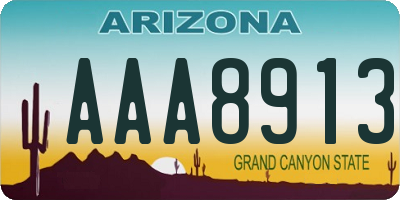 AZ license plate AAA8913