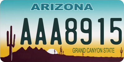 AZ license plate AAA8915