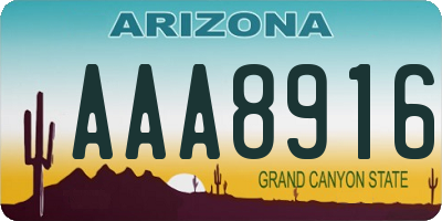 AZ license plate AAA8916