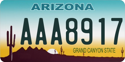 AZ license plate AAA8917