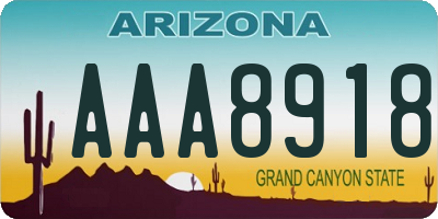 AZ license plate AAA8918