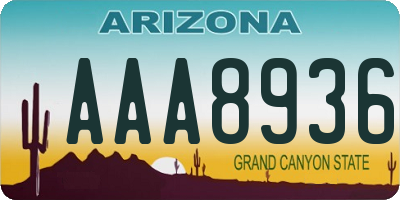 AZ license plate AAA8936