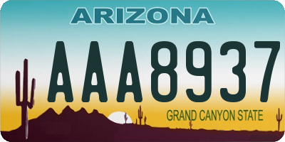 AZ license plate AAA8937