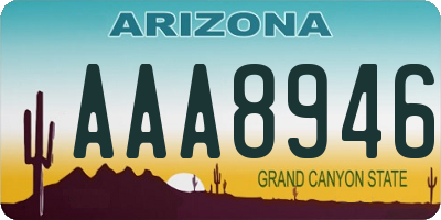 AZ license plate AAA8946