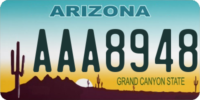 AZ license plate AAA8948