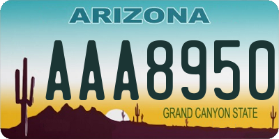 AZ license plate AAA8950