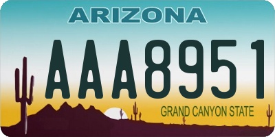 AZ license plate AAA8951