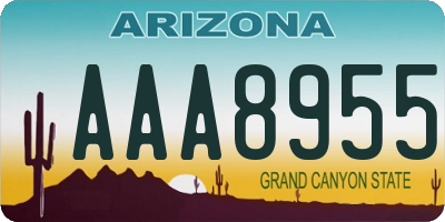 AZ license plate AAA8955