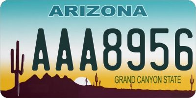AZ license plate AAA8956