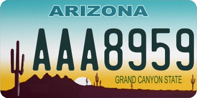 AZ license plate AAA8959