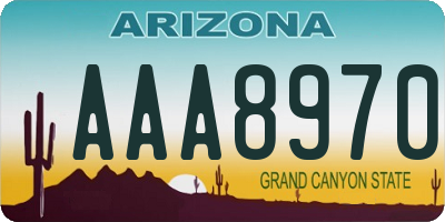 AZ license plate AAA8970