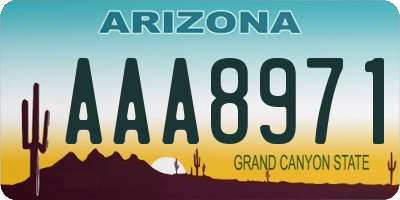 AZ license plate AAA8971