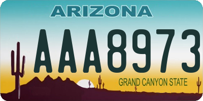 AZ license plate AAA8973