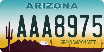 AZ license plate AAA8975