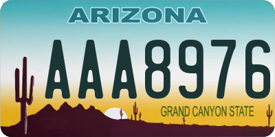 AZ license plate AAA8976