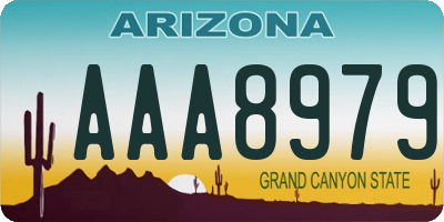 AZ license plate AAA8979