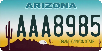 AZ license plate AAA8985