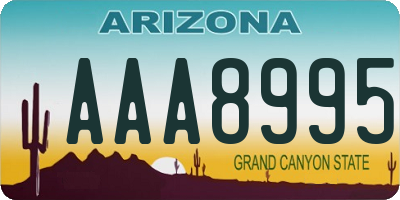 AZ license plate AAA8995