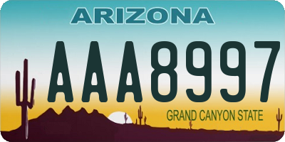 AZ license plate AAA8997
