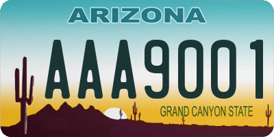 AZ license plate AAA9001