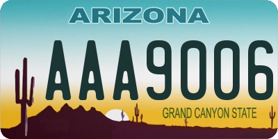 AZ license plate AAA9006
