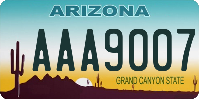 AZ license plate AAA9007