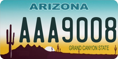 AZ license plate AAA9008