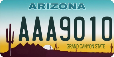 AZ license plate AAA9010