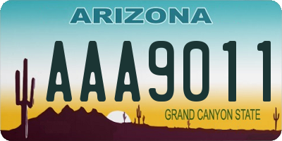 AZ license plate AAA9011